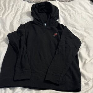 johnnie-O Black Hoodie with Red Embroidered Logo